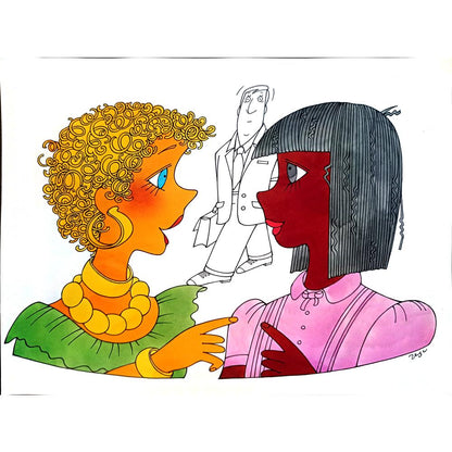 Vlasta Svejdova 29x21cm Orijinal Karikatür BOD04022