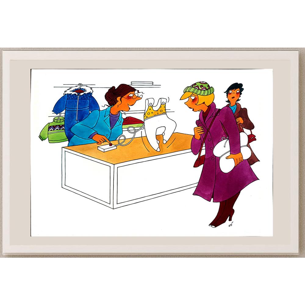 Vlasta Svejdova 29x21cm Orijinal Karikatür BOD04024