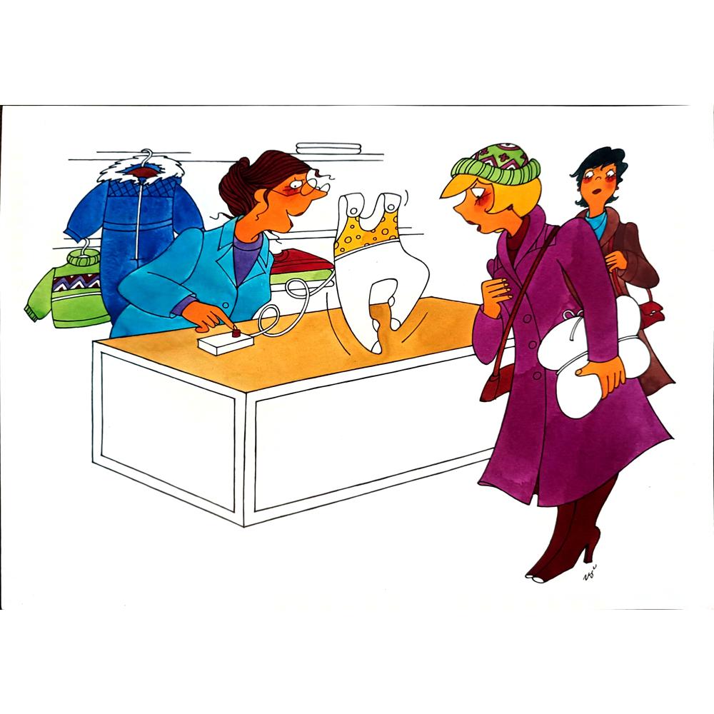 Vlasta Svejdova 29x21cm Orijinal Karikatür BOD04024