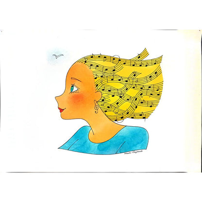 Vlasta Svejdova 31x25cm Orijinal Karikatür BOD04025