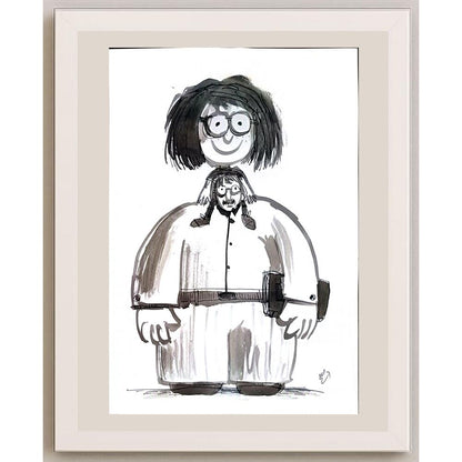 Ali Mardomi 29x21cm Orijinal Karikatür BOD04028