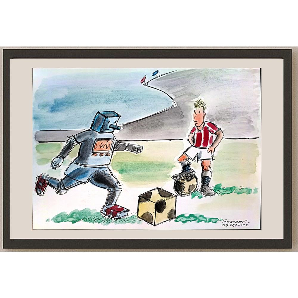 Slobodan Obradovic 29x21cm Orijinal Karikatür BOD04057