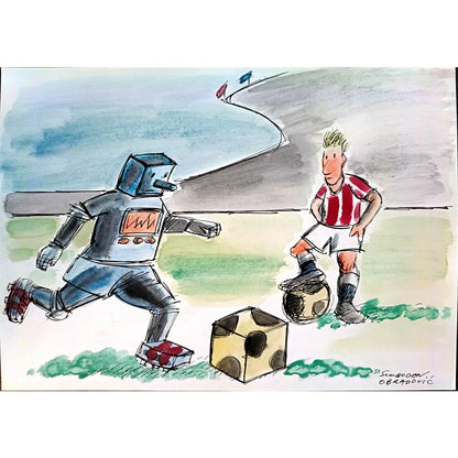 Slobodan Obradovic 29x21cm Orijinal Karikatür BOD04057