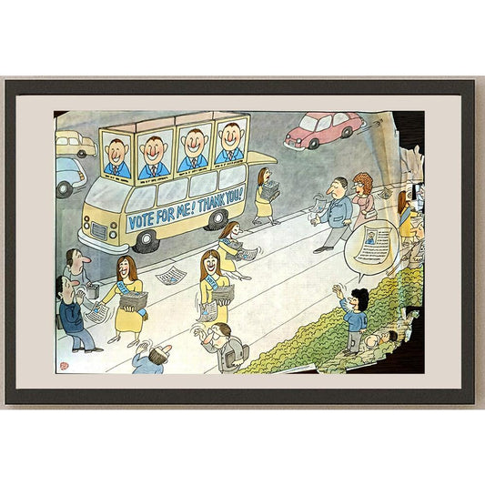 Huang Kun 35x25cm Orijinal Karikatür BOD04074