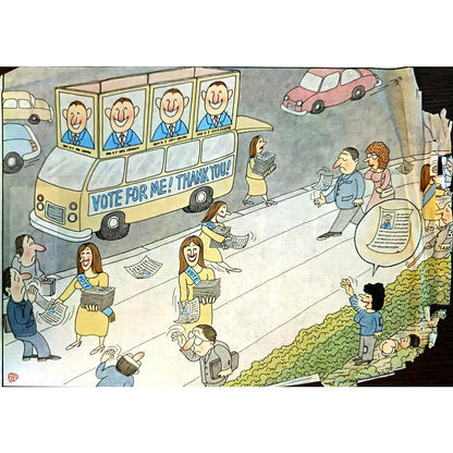 Huang Kun 35x25cm Orijinal Karikatür BOD04074