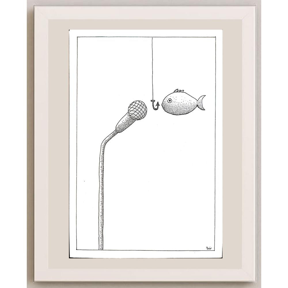 Masoud Ziaei Zardkhashosei 29x21cm Orijinal Karikatür BOD04091