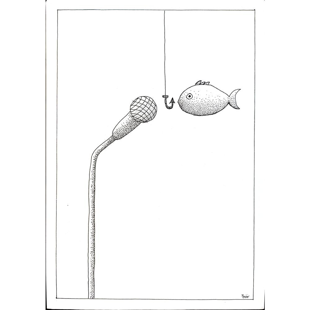 Masoud Ziaei Zardkhashosei 29x21cm Orijinal Karikatür BOD04091