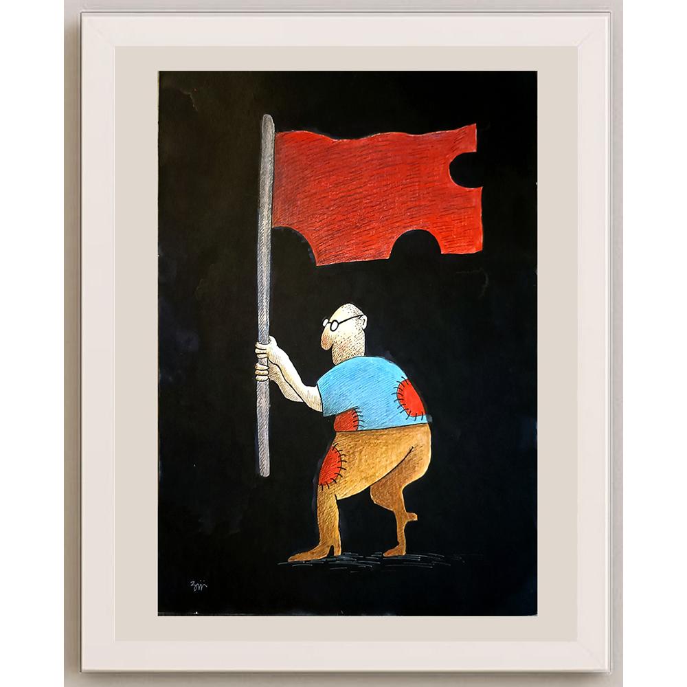 Masoud Ziaei Zardkhashosei 29x21cm Orijinal Karikatür BOD04098