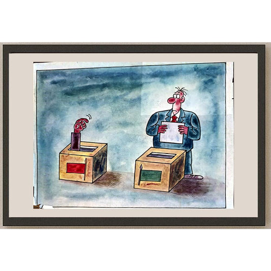 Zhang Yaming 43x30cm Orijinal Karikatür BOD04105