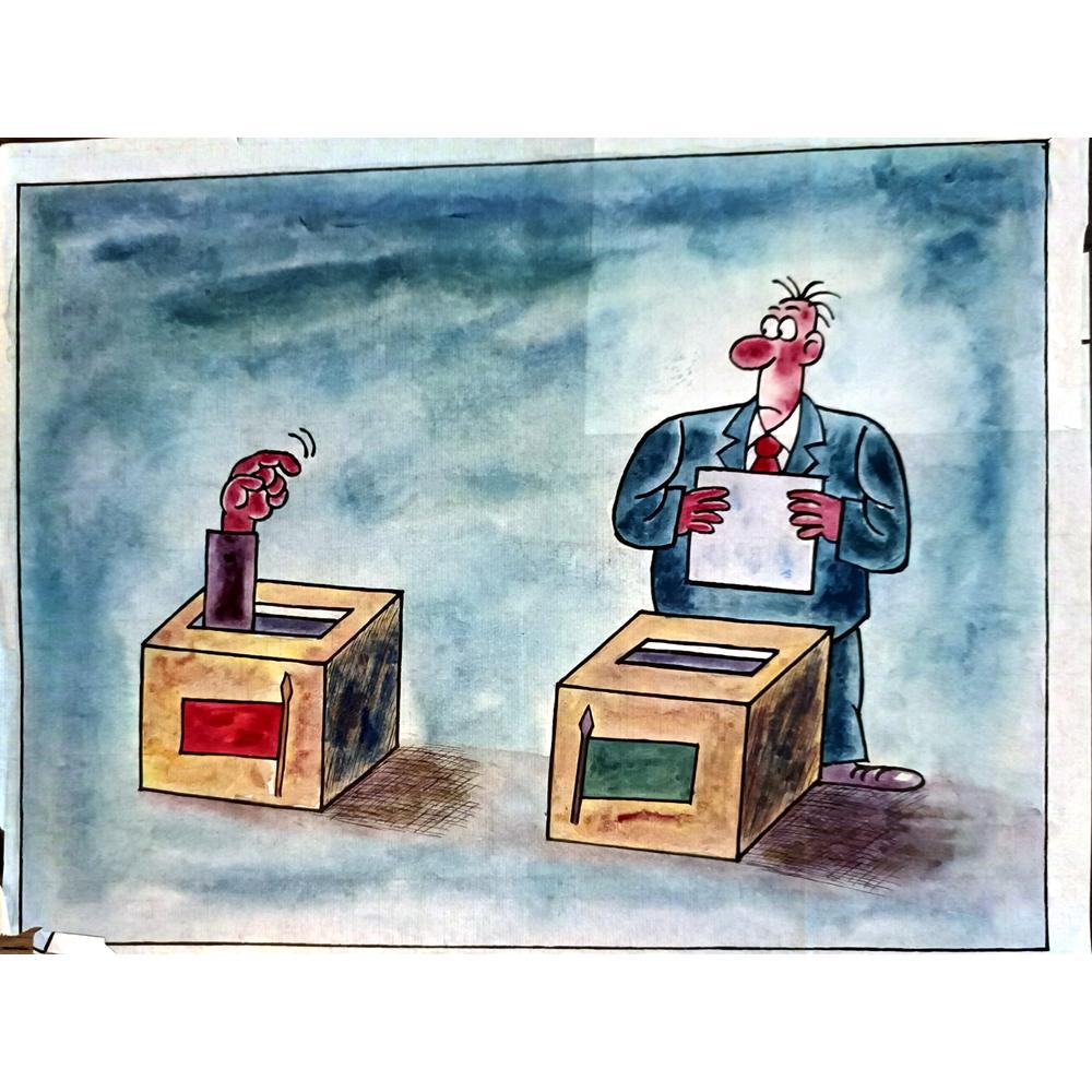 Zhang Yaming 43x30cm Orijinal Karikatür BOD04105