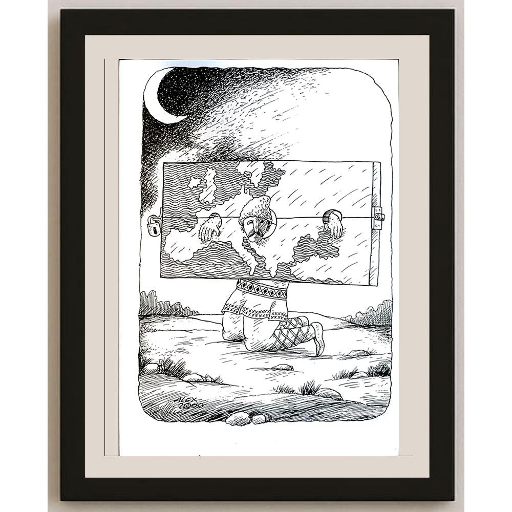 Aurel Stefan Alexandrescu 29x21cm Orijinal Karikatür BOD04106
