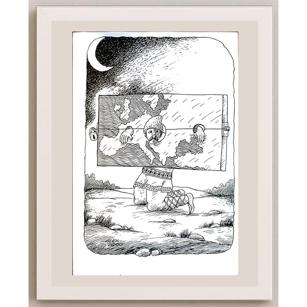 Aurel Stefan Alexandrescu 29x21cm Orijinal Karikatür BOD04106