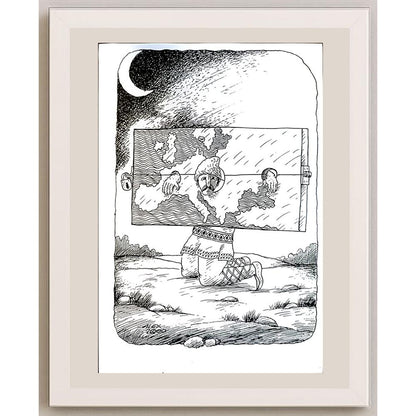 Aurel Stefan Alexandrescu 29x21cm Orijinal Karikatür BOD04106