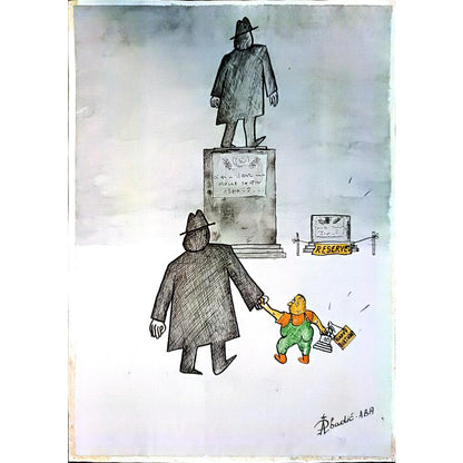 Predrag Abadic 29x21cm Orijinal Karikatür BOD04111