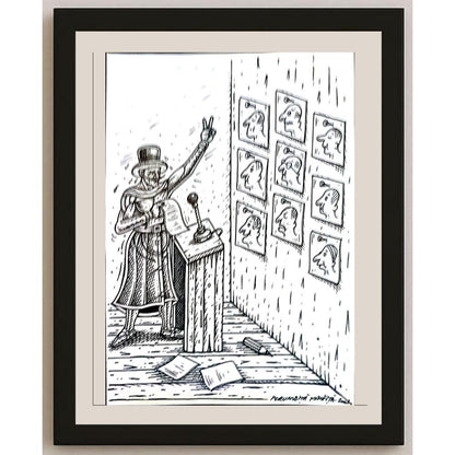 Porumbita Mihaita 29x21cm Orijinal Karikatür BOD04127