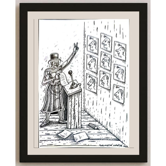 Porumbita Mihaita 29x21cm Orijinal Karikatür BOD04127