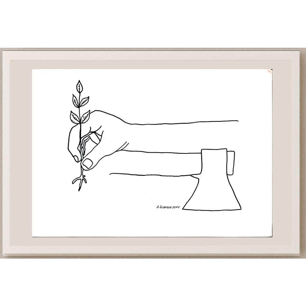 Asiamov Alexandr 29x21cm Orijinal Karikatür BOD04141