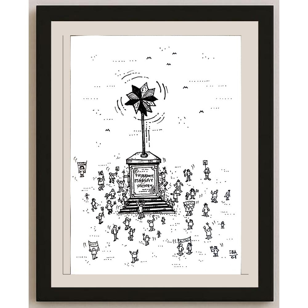 Vladimir Kuba 17x12cm Orijinal Karikatür BOD04151