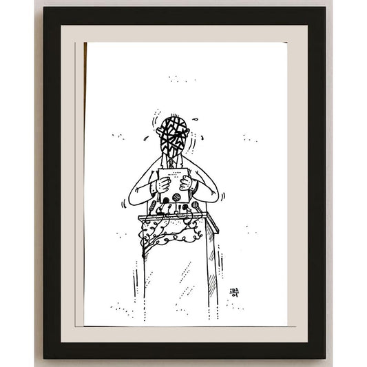 Vladimir Kuba 17x12cm Orijinal Karikatür BOD04152