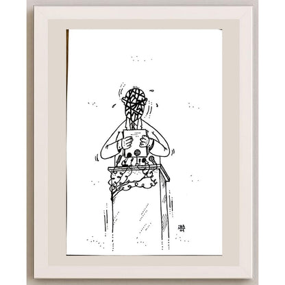 Vladimir Kuba 17x12cm Orijinal Karikatür BOD04152