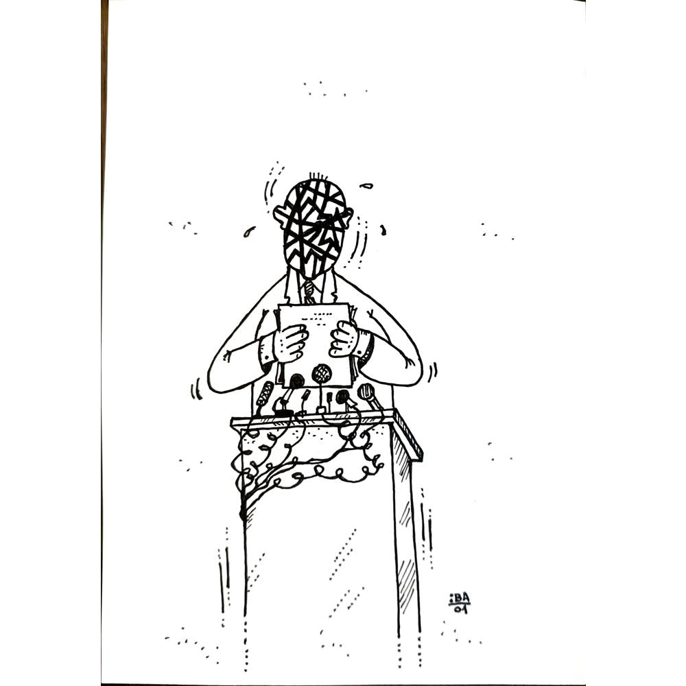 Vladimir Kuba 17x12cm Orijinal Karikatür BOD04152