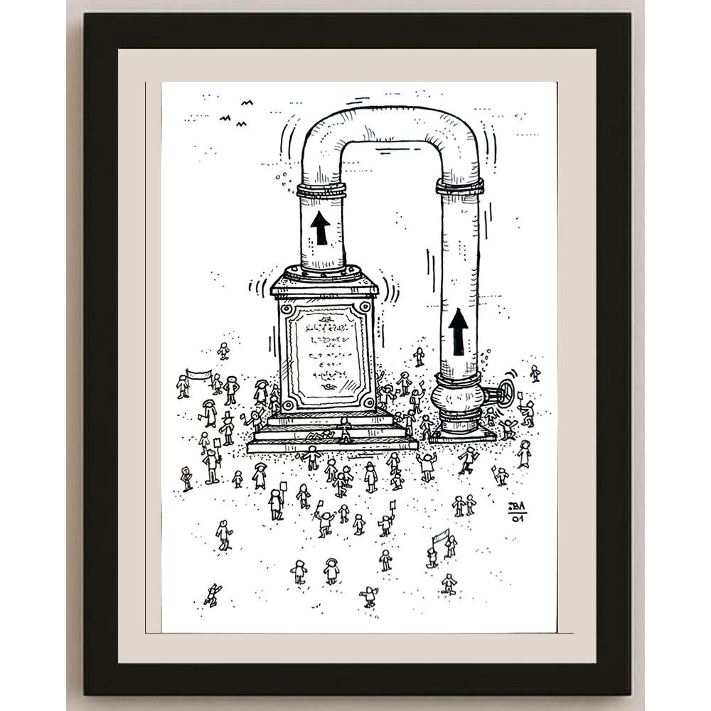 Vladimir Kuba 17x12cm Orijinal Karikatür BOD04153