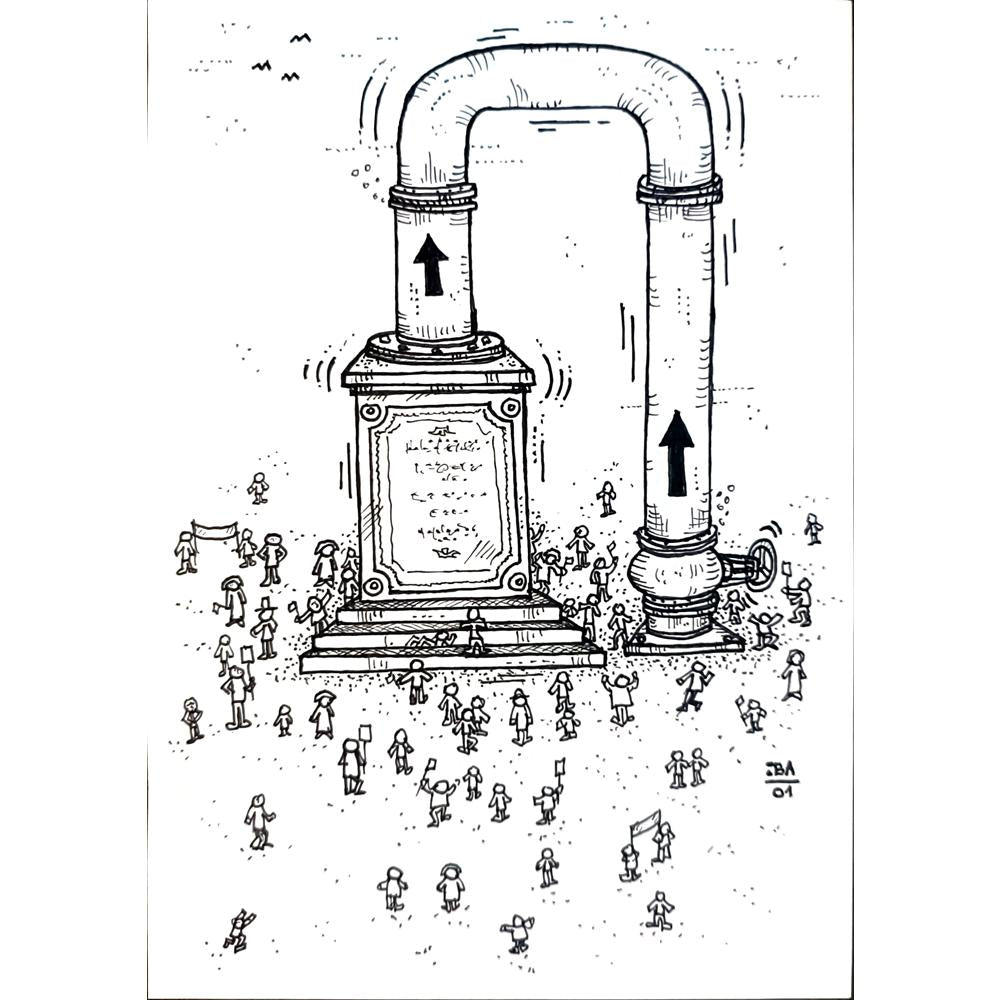 Vladimir Kuba 17x12cm Orijinal Karikatür BOD04153