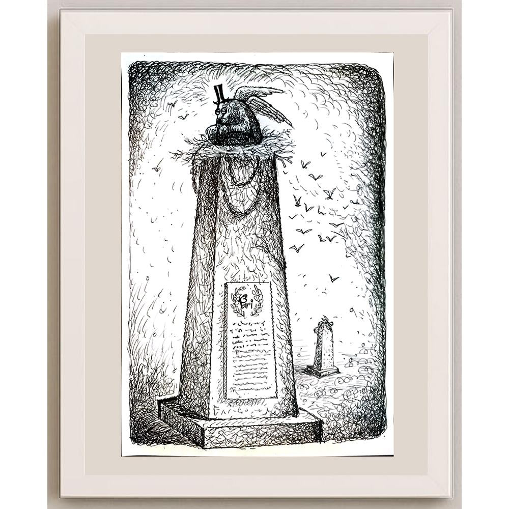 Pari Mohammad Nabi 29x21cm Orijinal Karikatür BOD04163