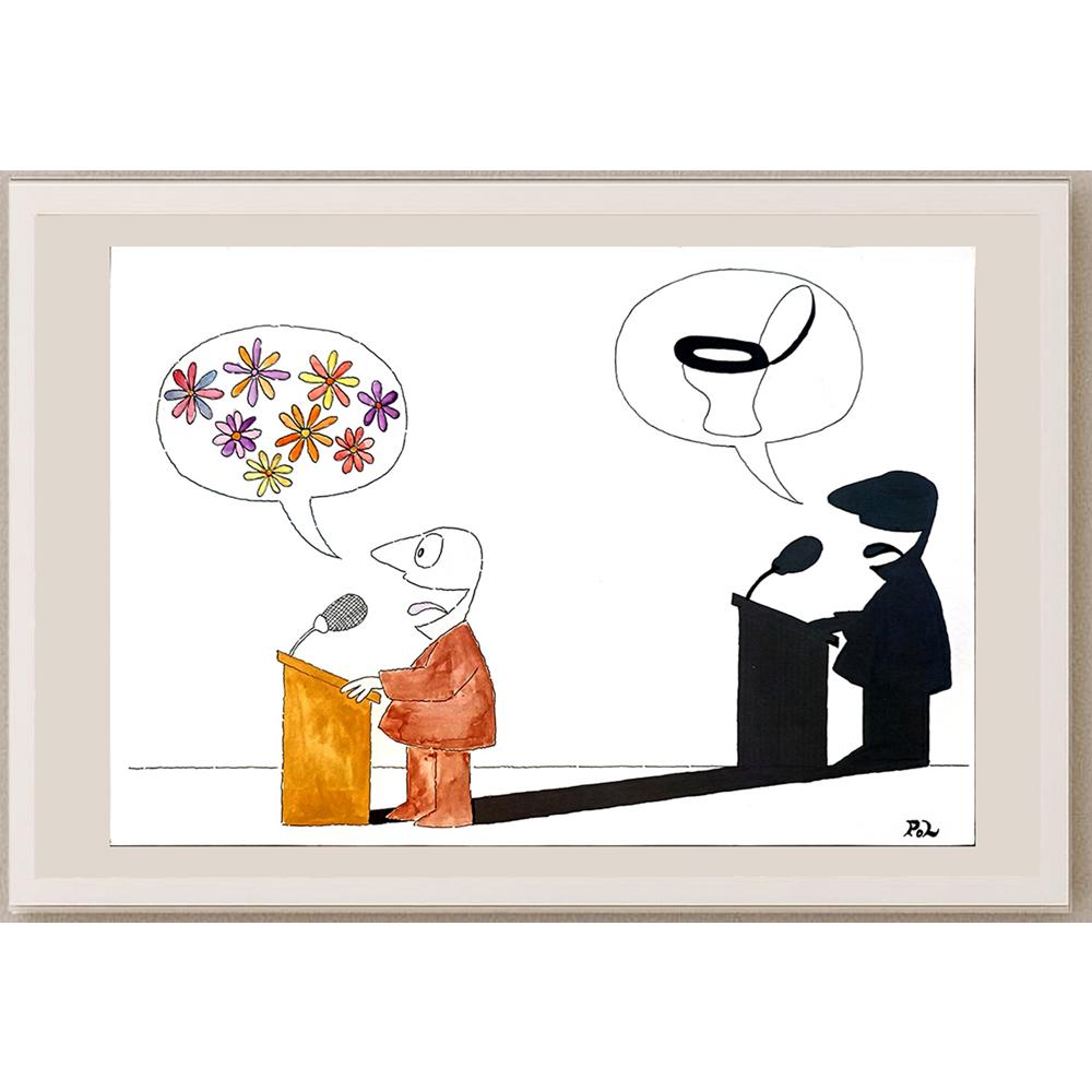 Louis Postruzin 29x21cm Orijinal Karikatür BOD04170