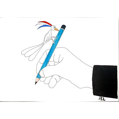 Louis Postruzin 29x21cm Orijinal Karikatür BOD04172