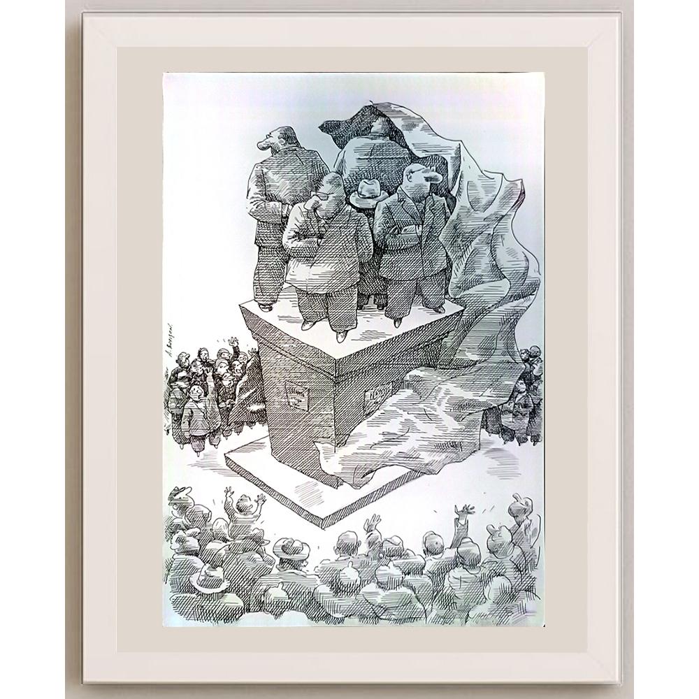 Boris Khenkin 29x21cm Orijinal Karikatür BOD04175