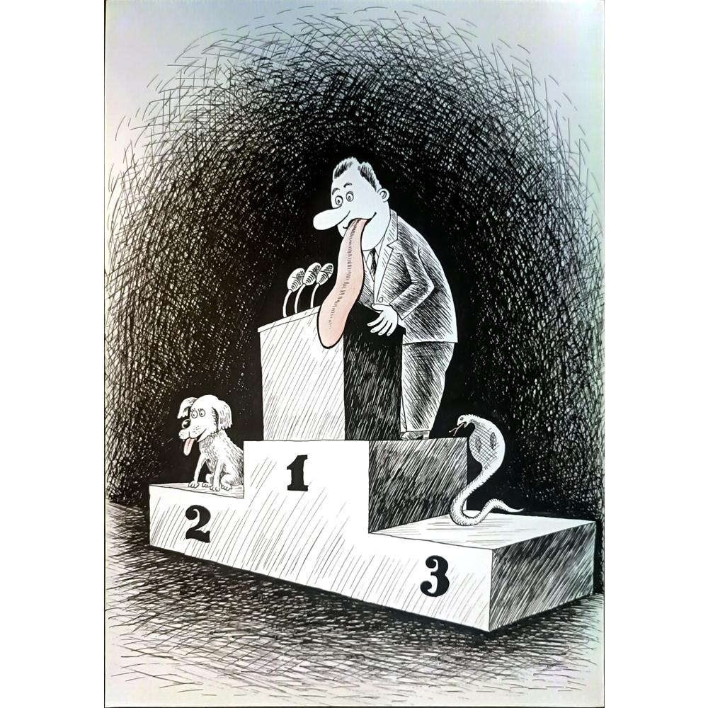 Marsel Hurmatoovich Gafarov 43x30cm Orijinal Karikatür BOD04177