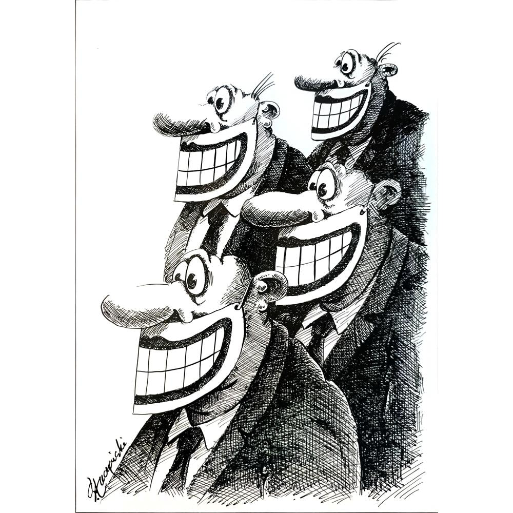 Slawomir Luczynski 29x21cm Orijinal Karikatür BOD04181