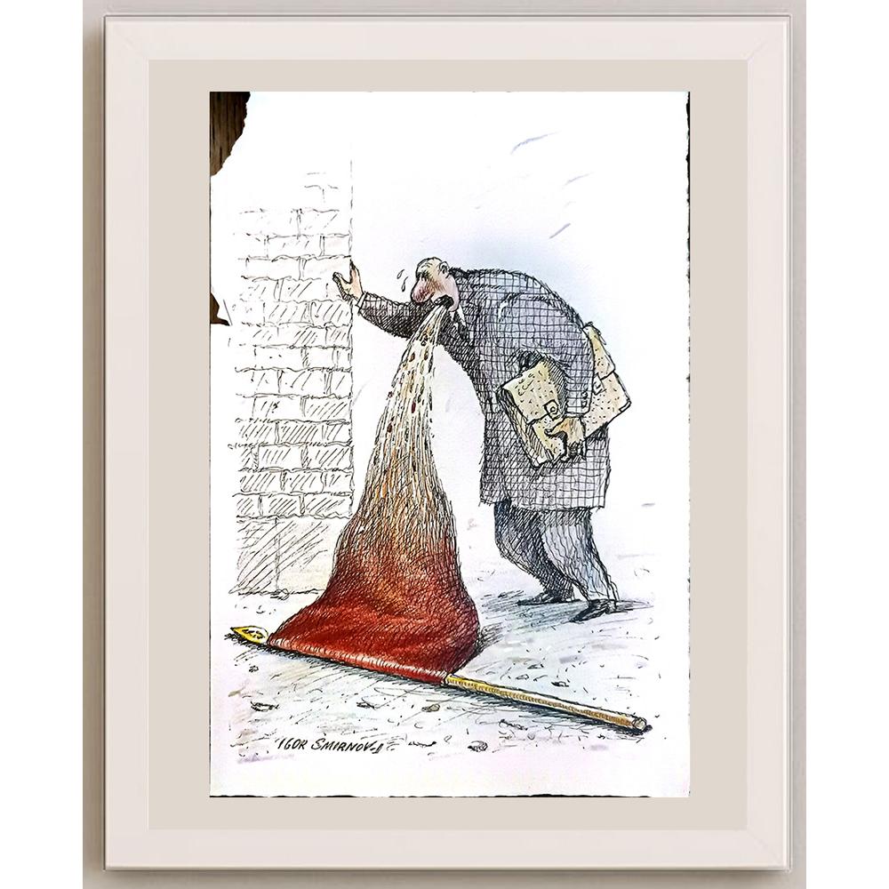 Igor Smirnov 29x21cm Orijinal Karikatür BOD04183