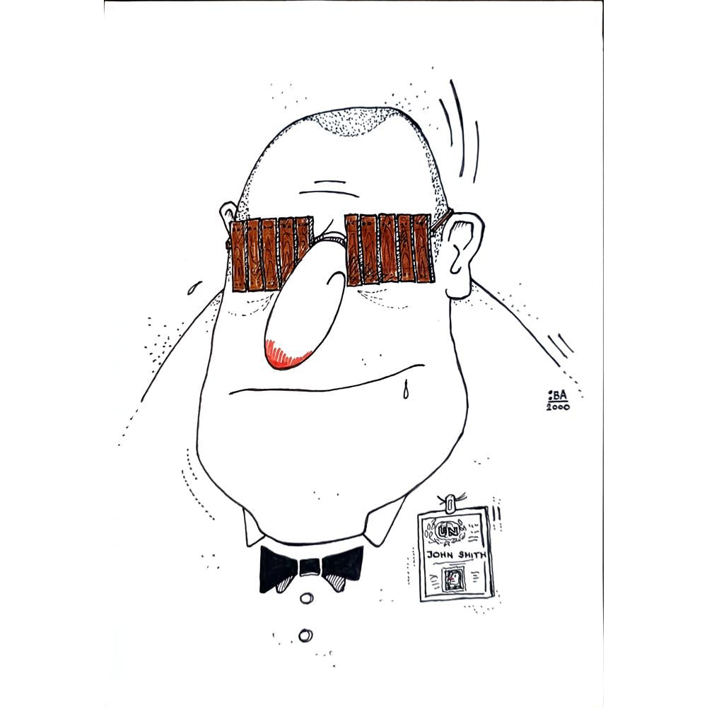 Vladimir Kuba 29x21cm Orijinal Karikatür BOD04188