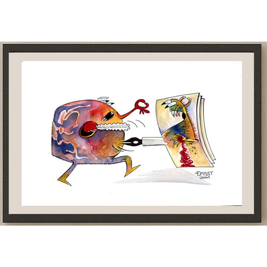 Mohammed Effat 33x23cm Orijinal Karikatür BOD04190