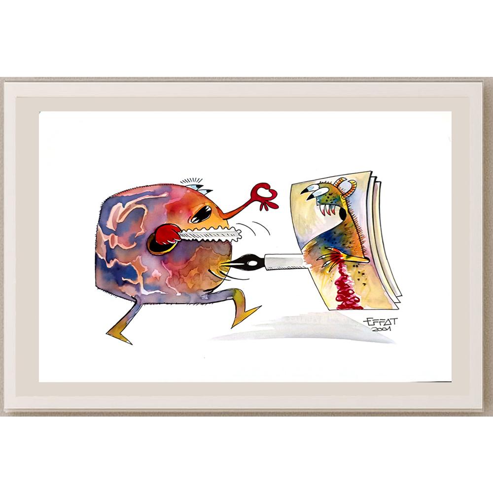 Mohammed Effat 33x23cm Orijinal Karikatür BOD04190