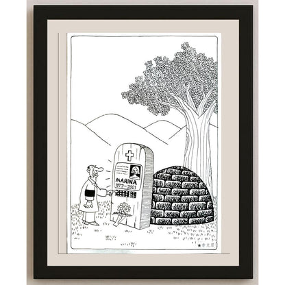 Li Guangjun 27x19cm Orijinal Karikatür BOD04197