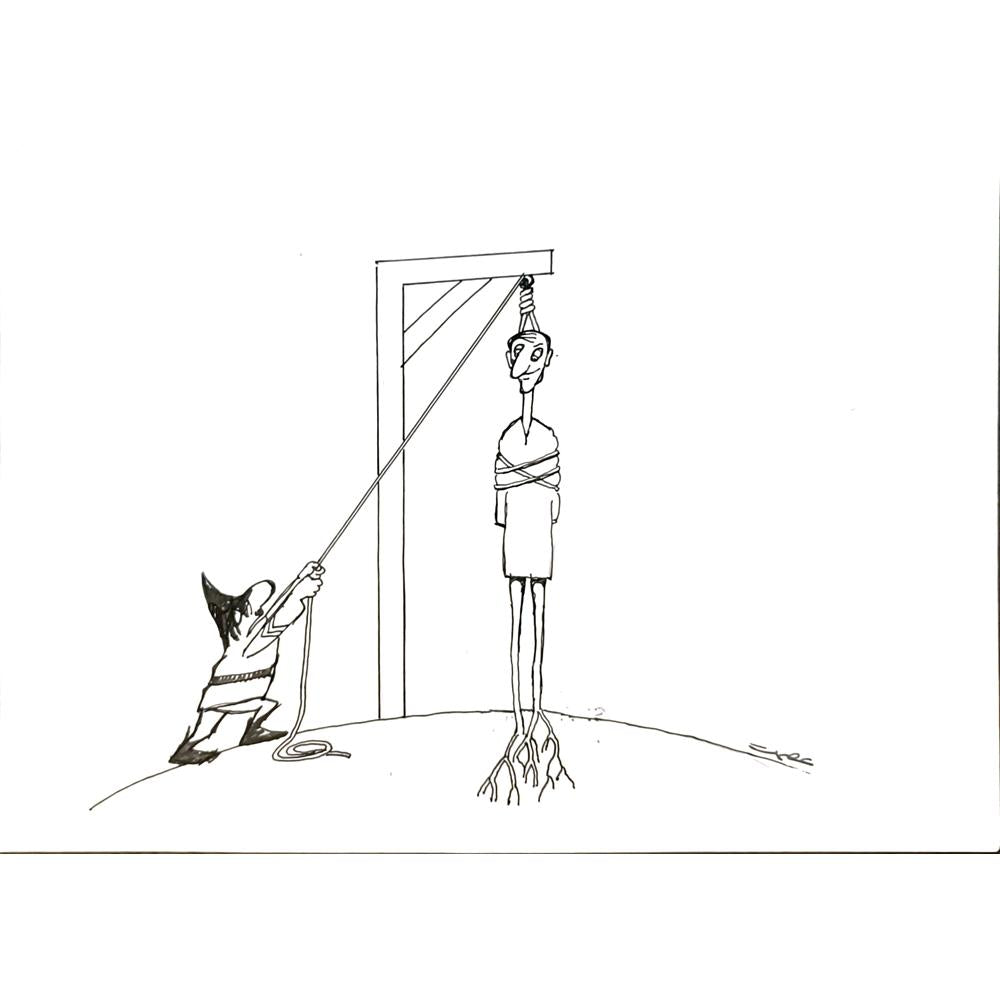Esmat Asghari 24x17cm Orijinal Karikatür BOD04204