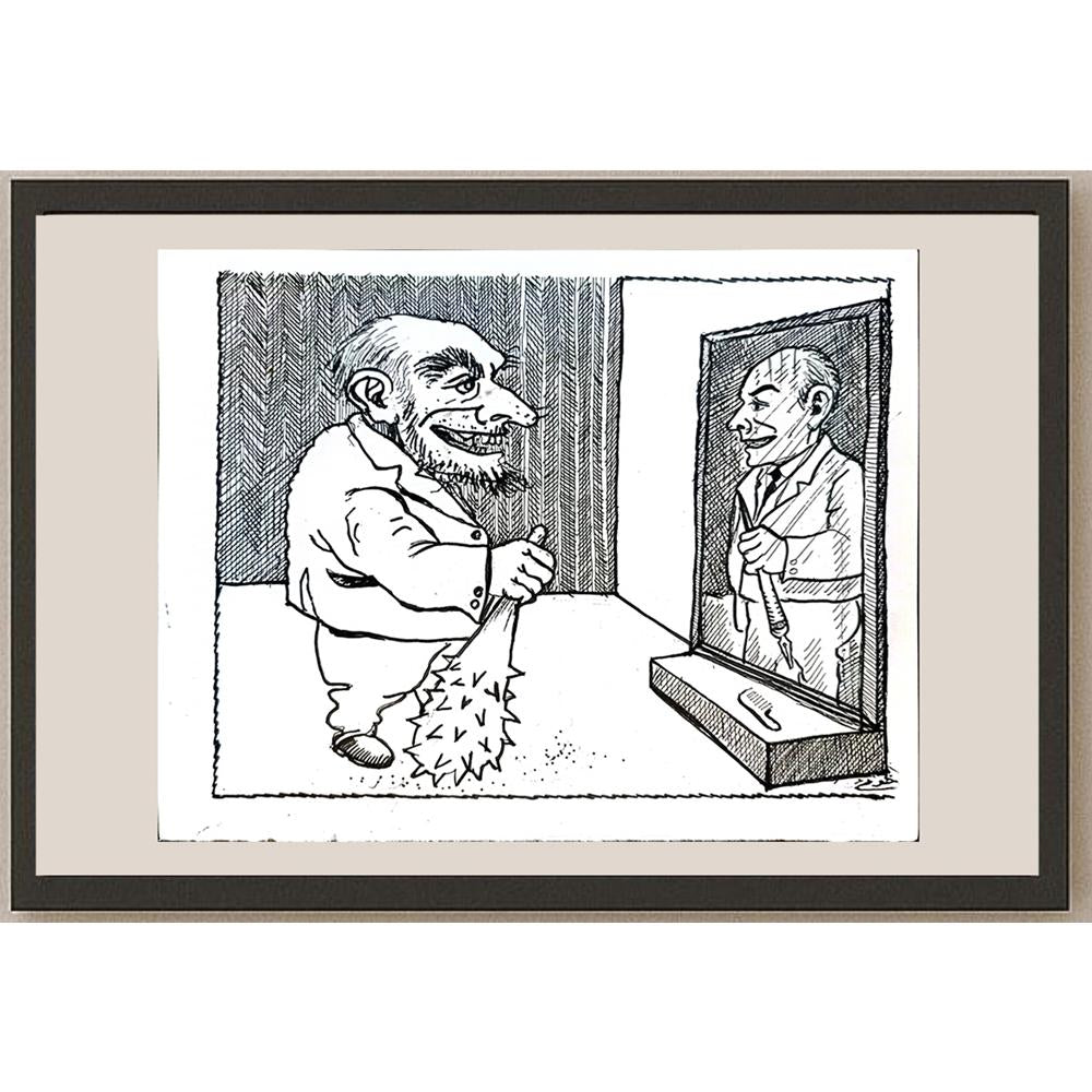 Khob Koe 21x17cm Orijinal Karikatür BOD04206