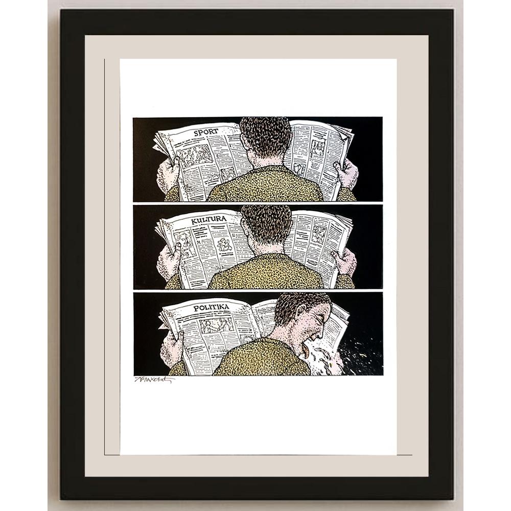 Jugoslav Vlahovic 29x21cm Orijinal Karikatür BOD04213