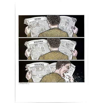 Jugoslav Vlahovic 29x21cm Orijinal Karikatür BOD04213