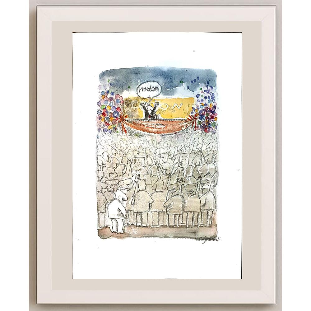 Sepideh Anjomrooz 29x21cm Orijinal Karikatür BOD04218