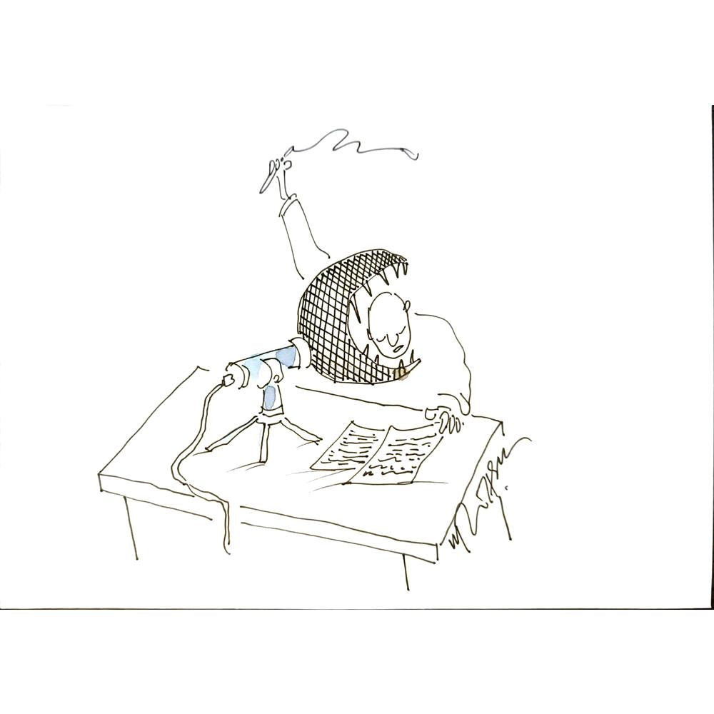 Gheorghita Ghinea Uriasu 21x15cm Orijinal Karikatür BOD04219