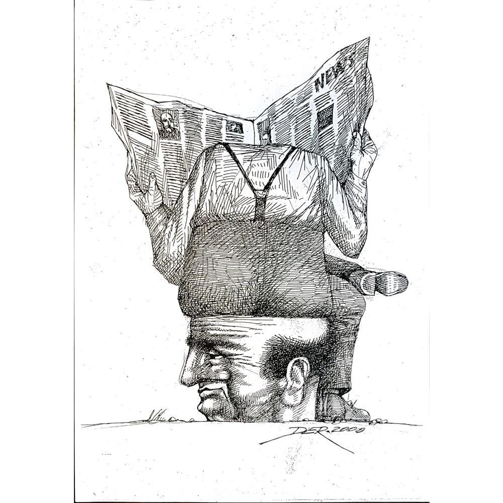 Oleg Dergatchov 29x21cm Orijinal Karikatür BOD04227