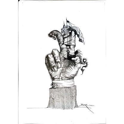 Oleg Dergatchov 29x21cm Orijinal Karikatür BOD04228