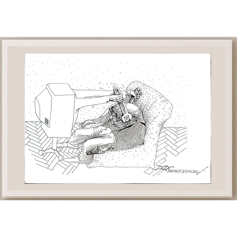 Oleg Dergatchov 29x21cm Orijinal Karikatür BOD04229