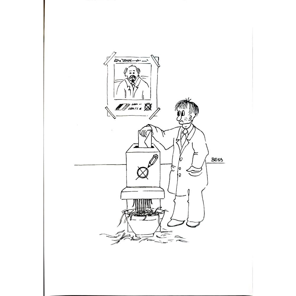 Winfried Besslich 29x21cm Orijinal Karikatür BOD04237