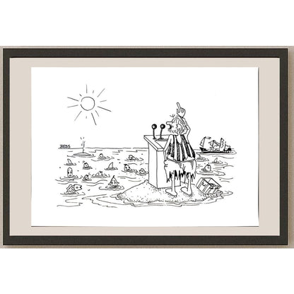 Winfried Besslich 29x21cm Orijinal Karikatür BOD04238