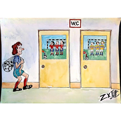 Zhu Xing Jian 29x21cm Orijinal Karikatür BOD04243